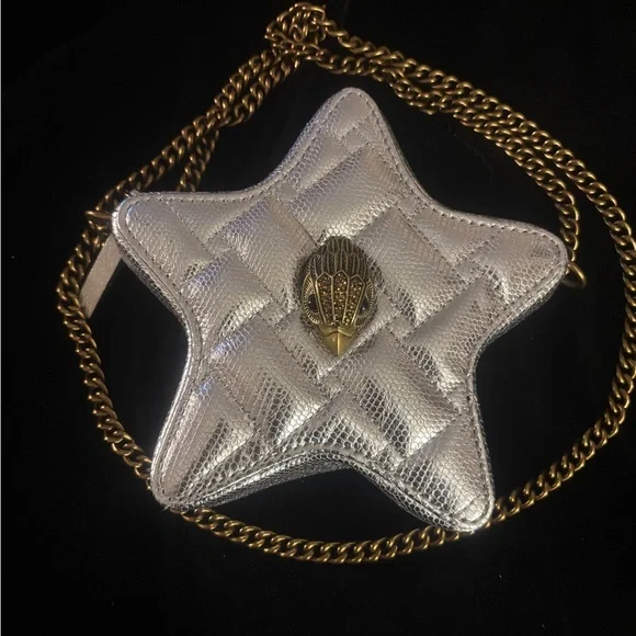 Silver Star-Shaped Bag with Gold Chain - Picture 8 of 9